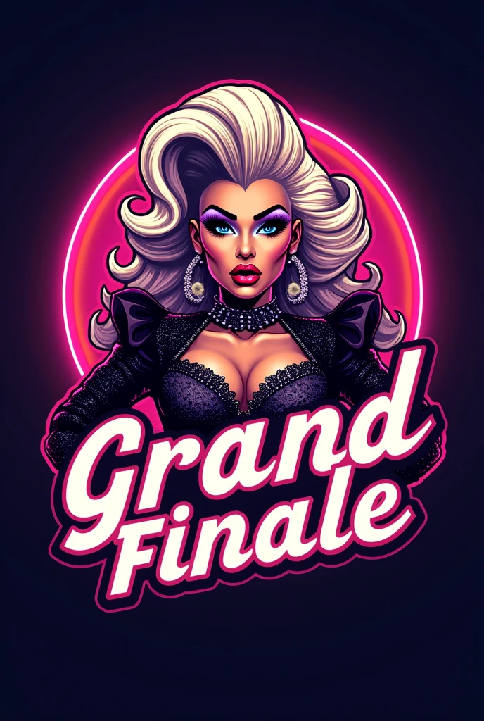 I want a Drag Queen Race logo written "grand finale"