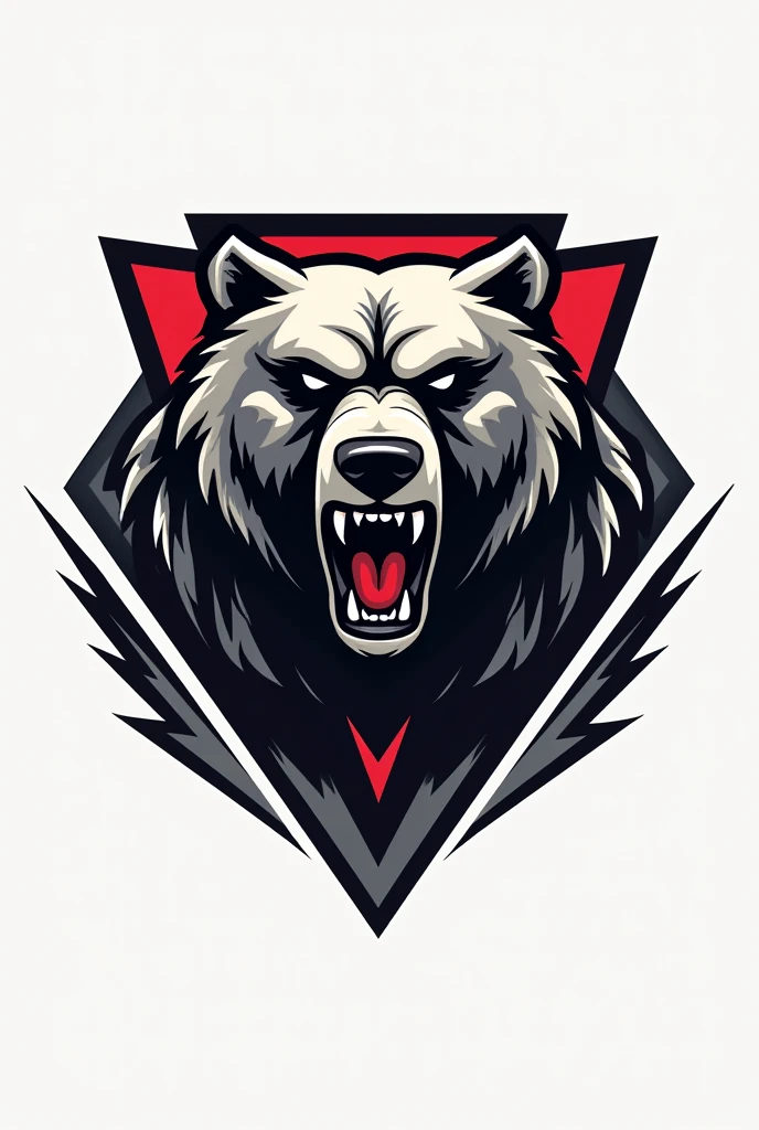 Create me a logo for a jiu jitsu academy called Quebrada Fight with a bear
