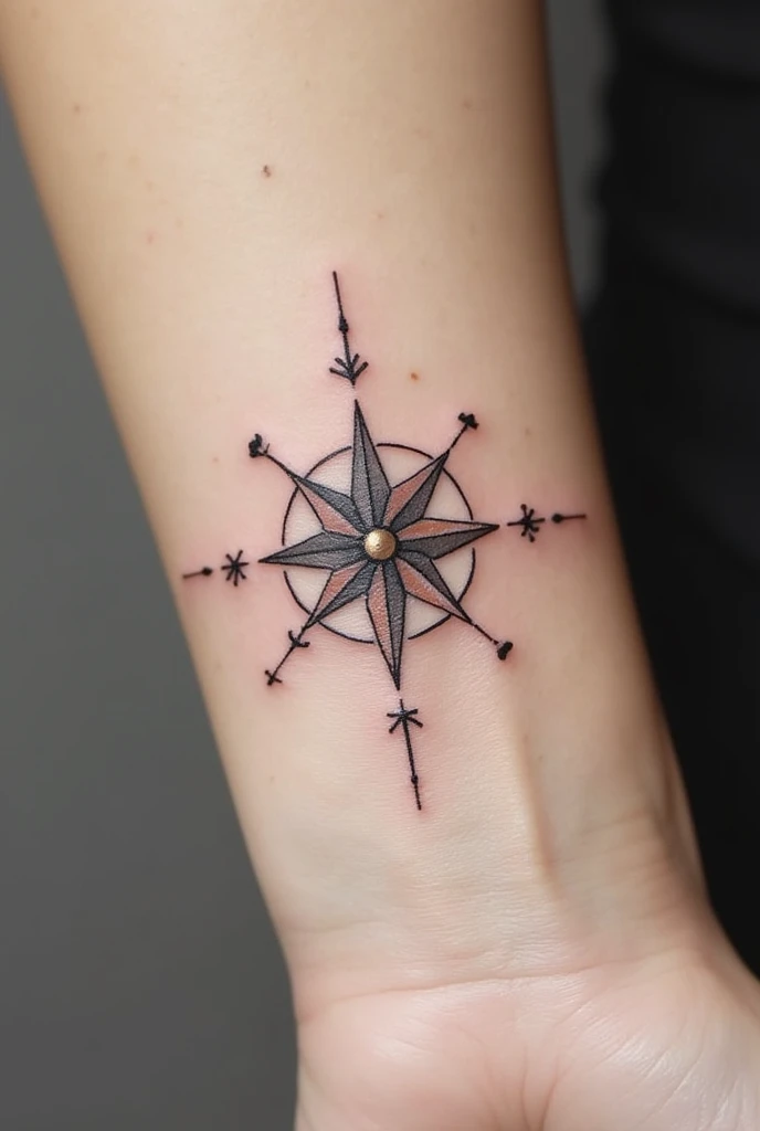 Little Wind rose tattoo stilized