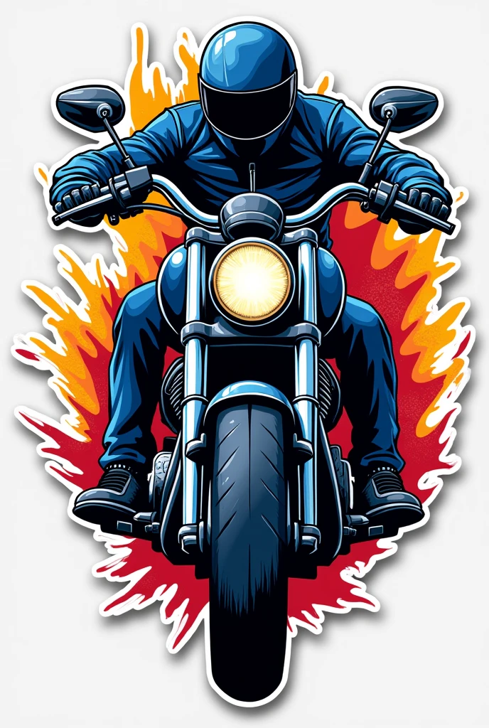 Sticker for motorcycle group. Must have colour blue,red,white,yellow