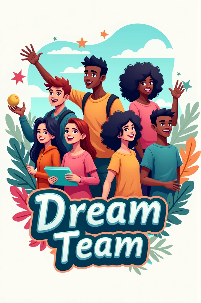 A logo of a university student group named dream team