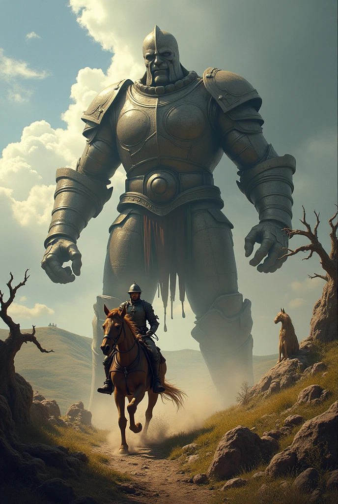 Don Quixote fights a giant