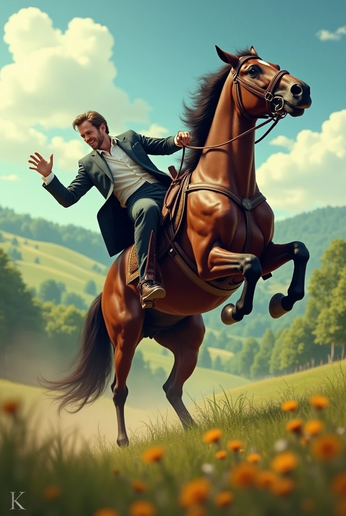 And this man falling from the horse 