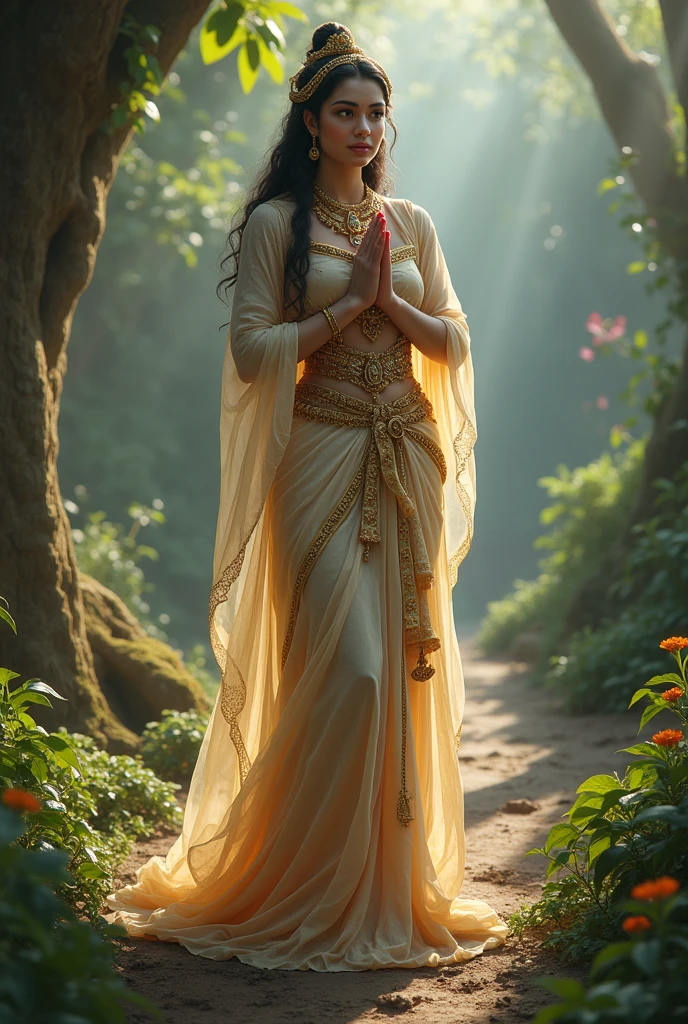 Beautiful dress with beautiful women lord of Shiva her name is chanda joint hands with god and beautiful background seen with green women ke dress pr chanda name likha ho