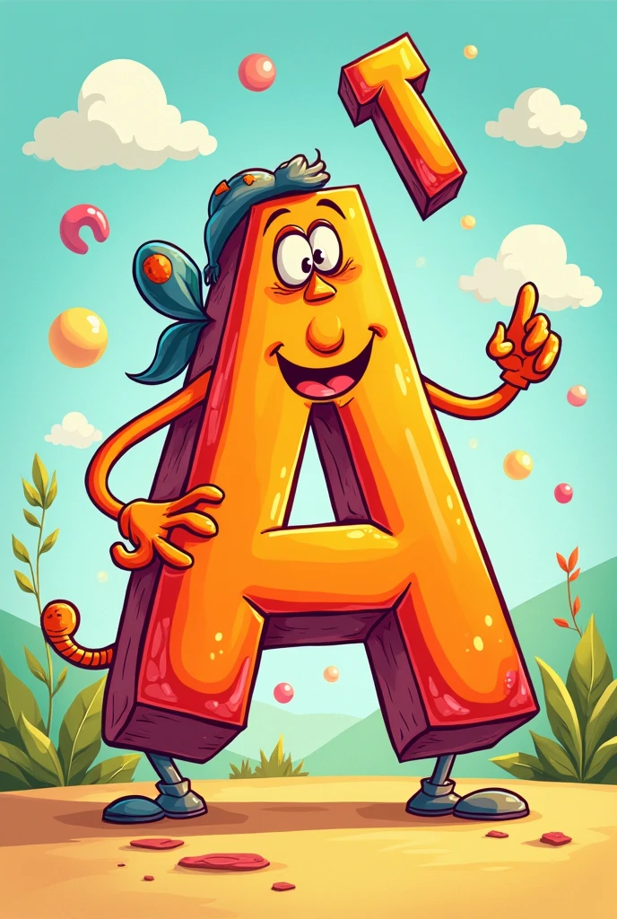 Cartoons alphabets "A" try to propose "I"
