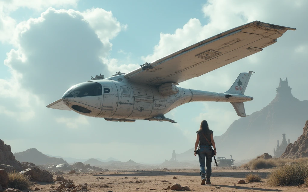 2013 movies"Forgotten War Realm"(Oblivion)appear in. Depend on(Tom cruise) driven by((White dragonfly shaped helicopter)). 