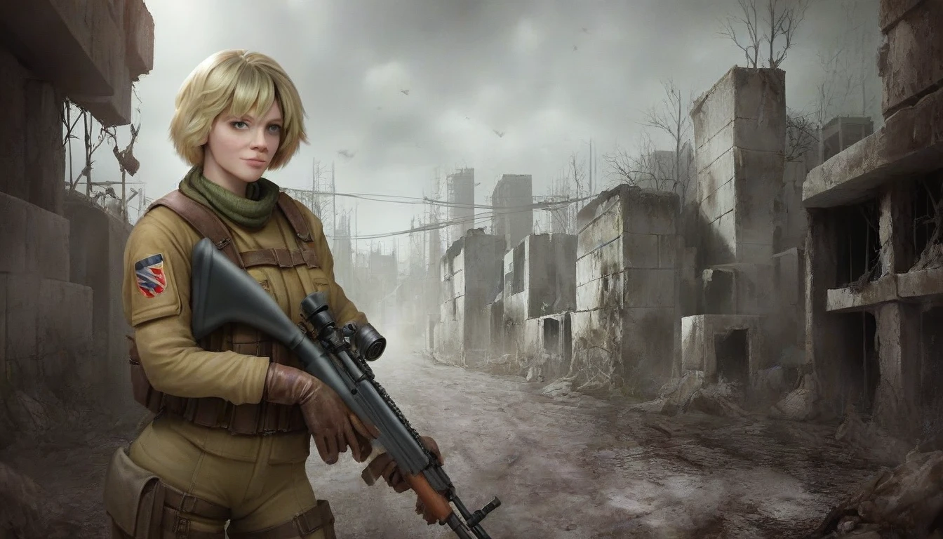 score_9,score_8_up,score_7_up,score_6_up,score_5_up,score_4_up, solo, 1girl, Heather Mason (silent hill 3), blonde hair, short hair, (1 girl:1.5), gloves, gas mask, weapon, rifle, stalker suit, artifact from stalker in her hand, in the street, city ruins, Chern4byl enviroment, anomaly, (hyperdetailed, highest detailed:1.2), high resolution textures, (photorealistic:1.5), (beautifull girl:1.5), (perfect ilumination:1.5)