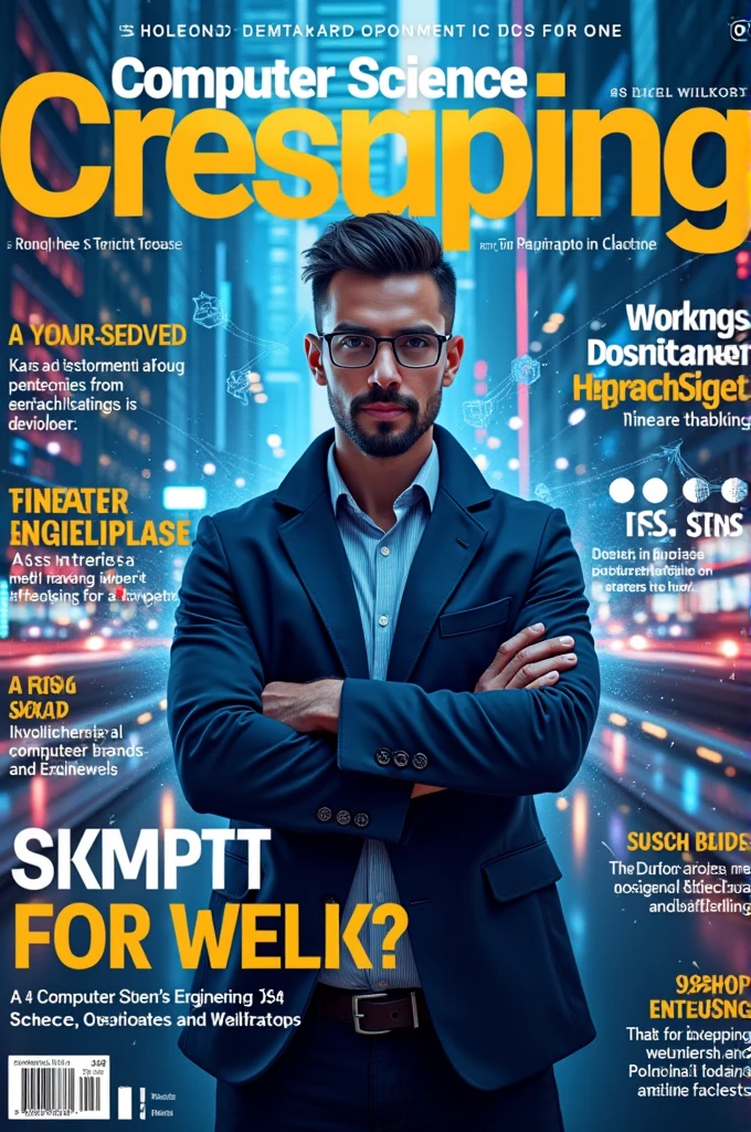 Create a magazine cover page for cse