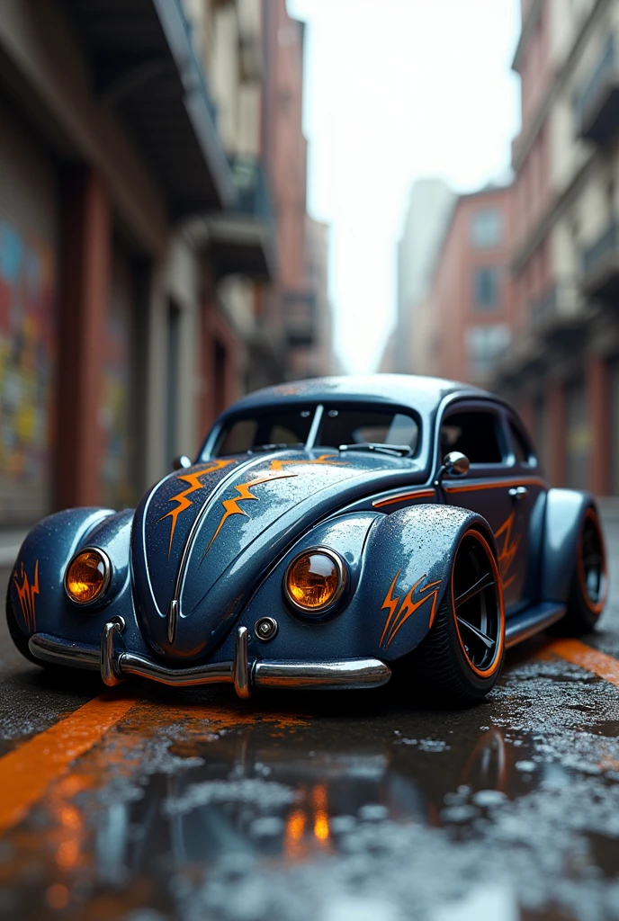 A Volkswagen bug version of Hotwheels Bad to the Blade
