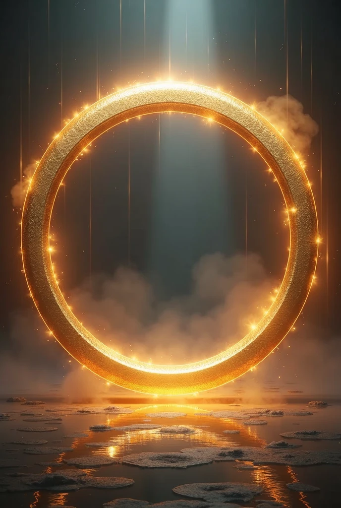 I want you to make a circle that looks like a portal with a solid golden edge with a glow around it but not in its center as if you were going to put a picture in its center