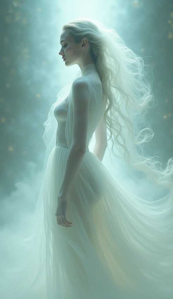 Surreal Scene Art、Surreal person、Translucent woman、ghost、Ghost、ghost、See-through background、Beautiful woman、Perfect proportions、No fade out legs、