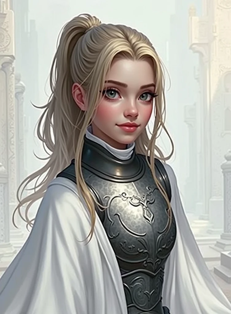 full body, walking pose, slow motion, female paladin wearing full body (light silver armour:1.2) , (insanely detailed, bloom:1.5) , (highest quality, Alessandro Casagrande, Greg Rutkowski, Sally Mann, concept art, 4k) , (analog:1.2) , (high sharpness) , (detailed pupils:1.1) , (painting:1.1) , (digital painting:1.1) , detailed face and eyes, Masterpiece, best quality, (highly detailed photo:1.1) , 8k, photorealistic, (long blonde Hair, ponytail haircut, ecstatic:1.1) , (young woman:1.1) , By jeremy mann, by sandra chevrier, by maciej kuciara, sharp, (perfect body:1.1) , realistic, real shadow, 3d, (temple background:1.2) , (by Michelangelo)