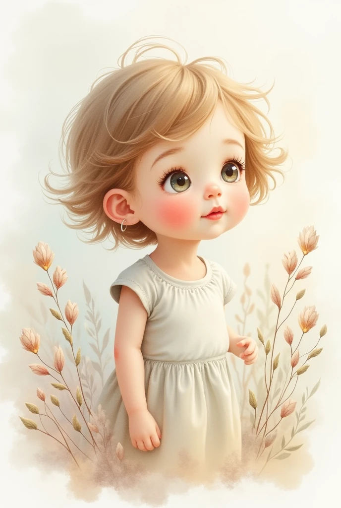 Please could you make a pastel watercolor of a painted child? 