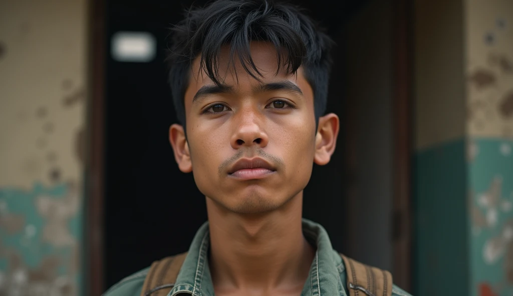 generate a young guy picture who grew up in ordinary class