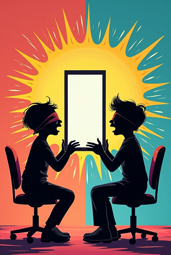 Mirror charades fun game poster....mention the game name......let them sit facing each other blindfolded with a mirror inbetween them...funny