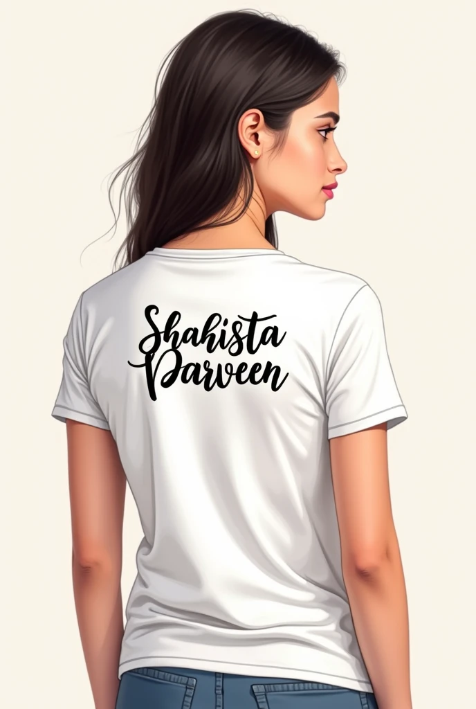 One woman t-shirt back side shahista Parveen name drow