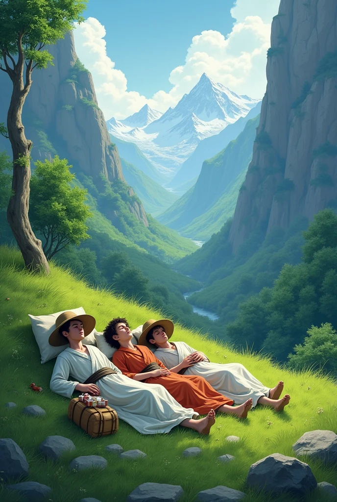 Igorot people sleeping under the tree 