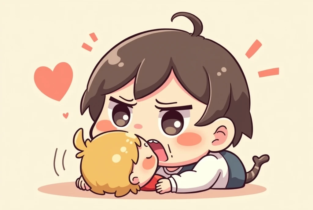 Cartoon image of a angry and sad, cartoon, cute cartoon, cute cartoon style, motherly love, cute illustration, clean anime art, simple background