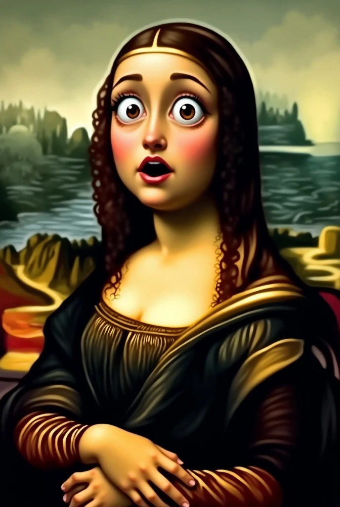 I created the painting of Leonardo da Vinci's Mona Lisa . But let her be amazed