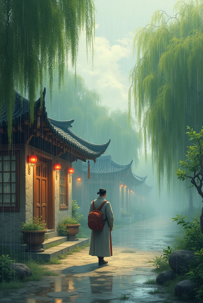Morning rain and light dust in Weicheng，The guest house is green and willow new。
I urge you to have one more glass of wine，Leaving Yangguan in the west, there is no old friend。