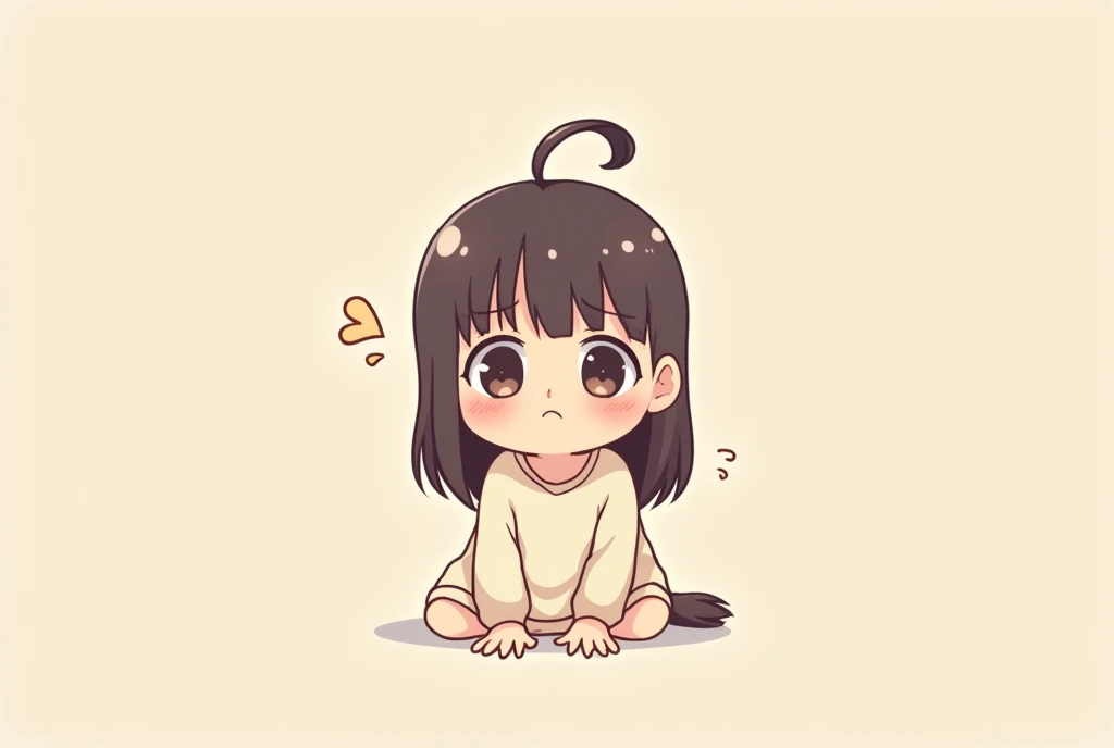 羡慕又自卑的Cartoon形象,Cartoon,可爱Cartoon,可爱Cartoon风格,maternal love,Cute illustration,Clean anime art,Simple background