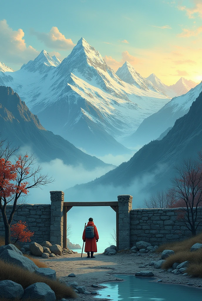 Cold mountains turn green,Autumn water rippling。
Leaning on the stick outside the firewood gate,Listening to the evening cicada in the wind。
The sunset over the ferry,Solitary smoke in the ruins。
complex value pick up drunkenness,Kyoka Goryu-mae。