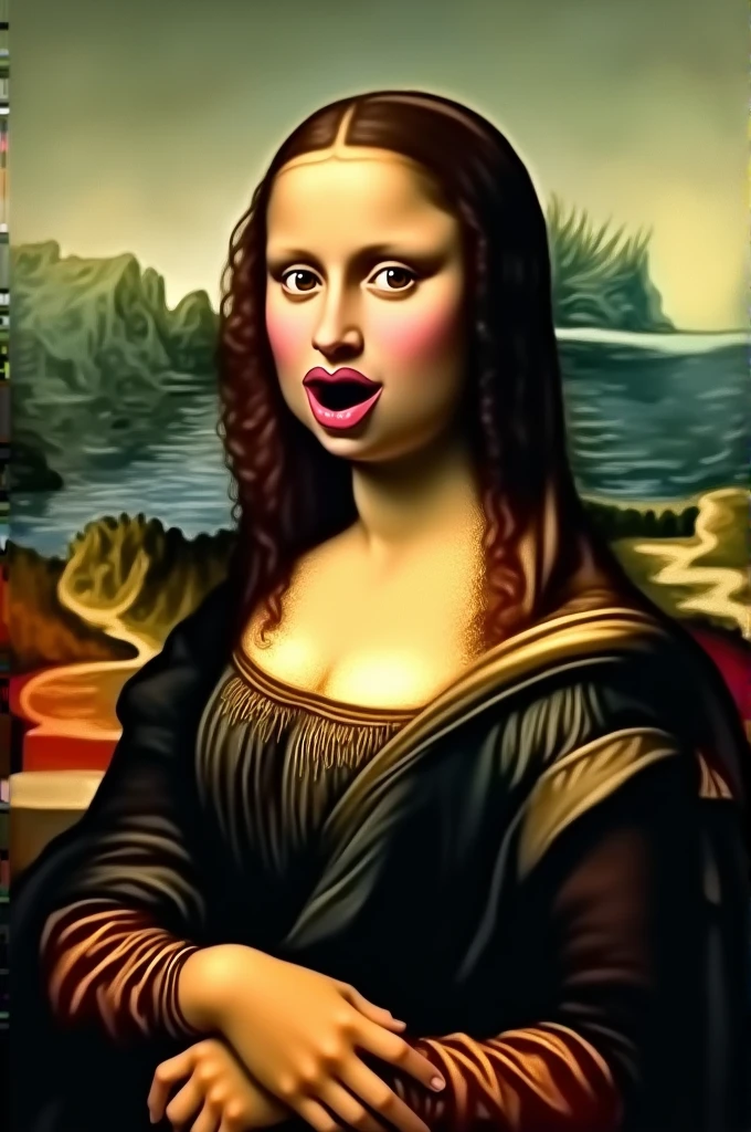 I created the painting of Leonardo da Vinci's Mona Lisa . But let her be amazed