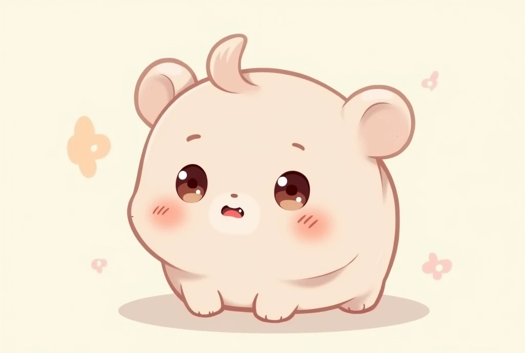 满脸茫然的Cartoon形象，Cartoon，可爱Cartoon，可爱Cartoon风格，maternal love，Cute illustration，Clean anime art，Simple background