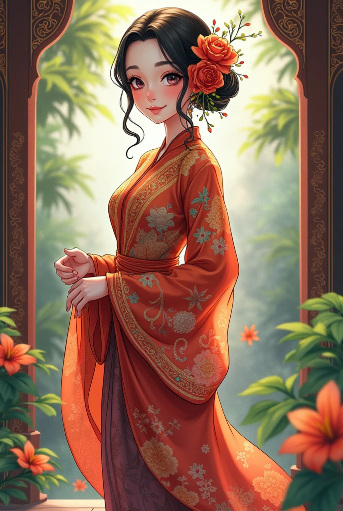 Anime, with Javanese clothes
