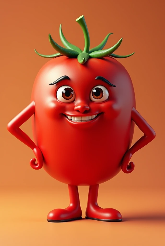 A tomato created tik tok
While posing stylishly with both hands on hips