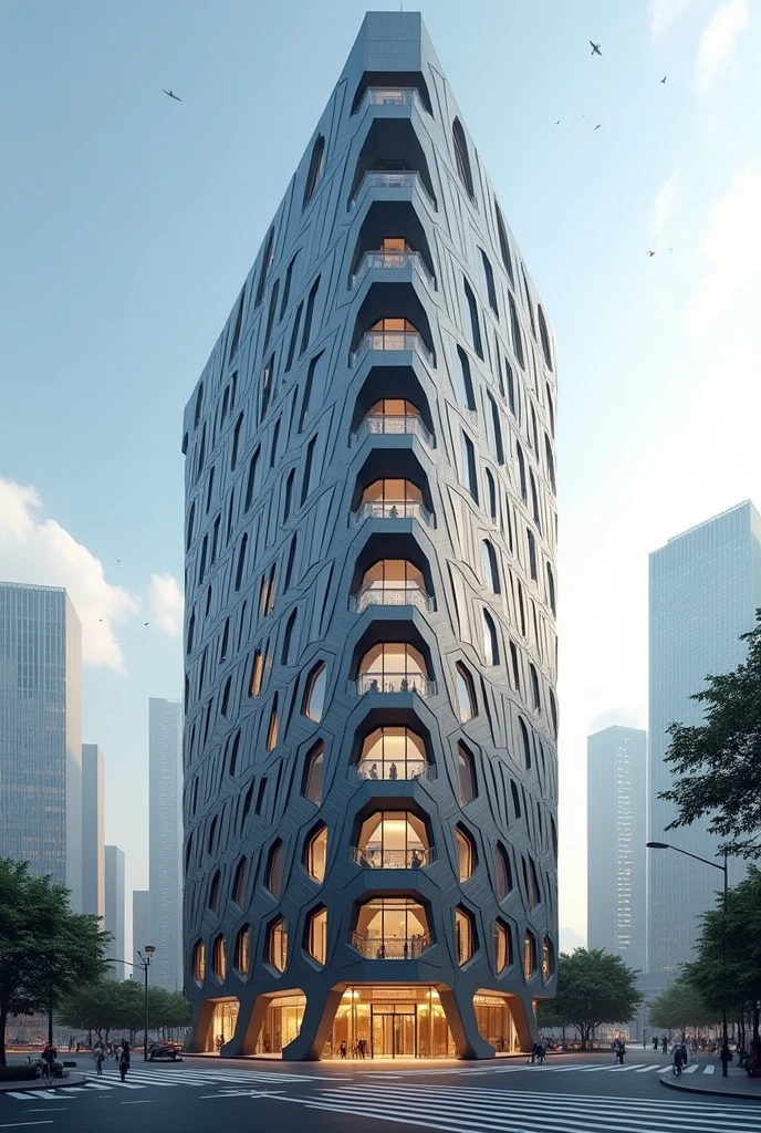 A 2-level courthouse building where it will have its 8 hexagonal architectural floors since its design is related to a honeycomb., 