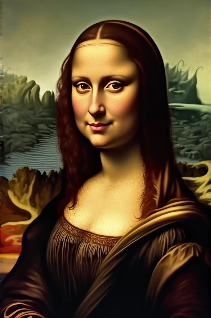 I created the painting of Leonardo da Vinci's Mona Lisa . But let her be amazed
