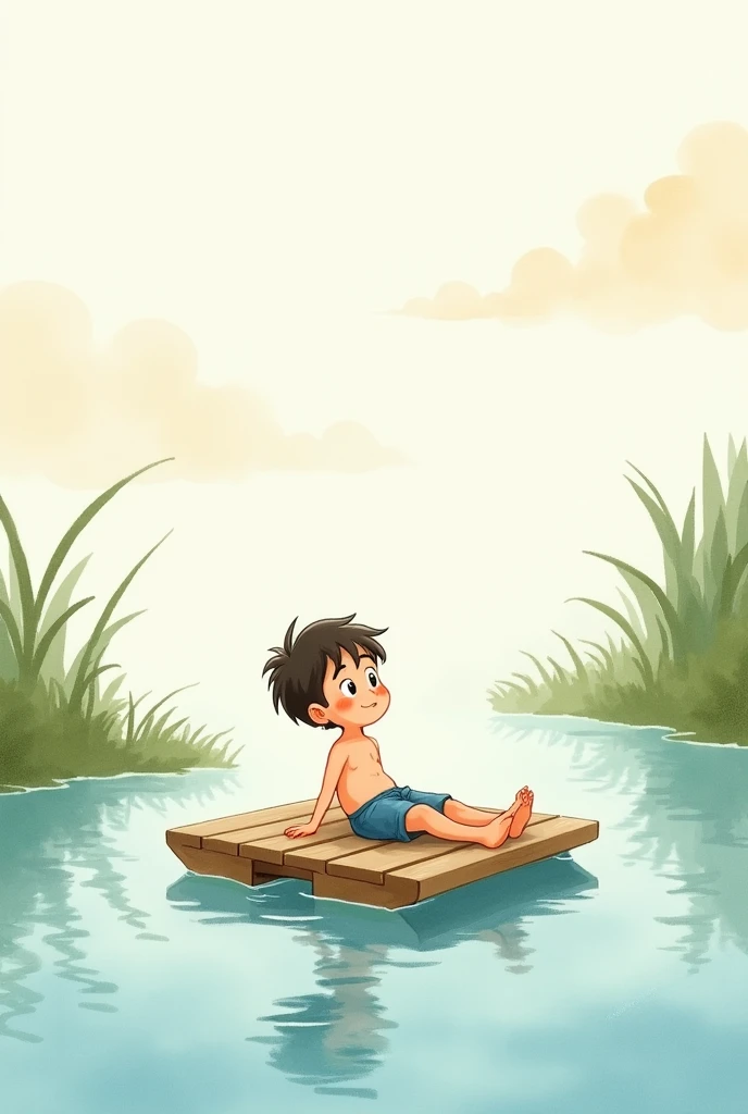 You could make a watercolor drawing for a story of a boy on a float