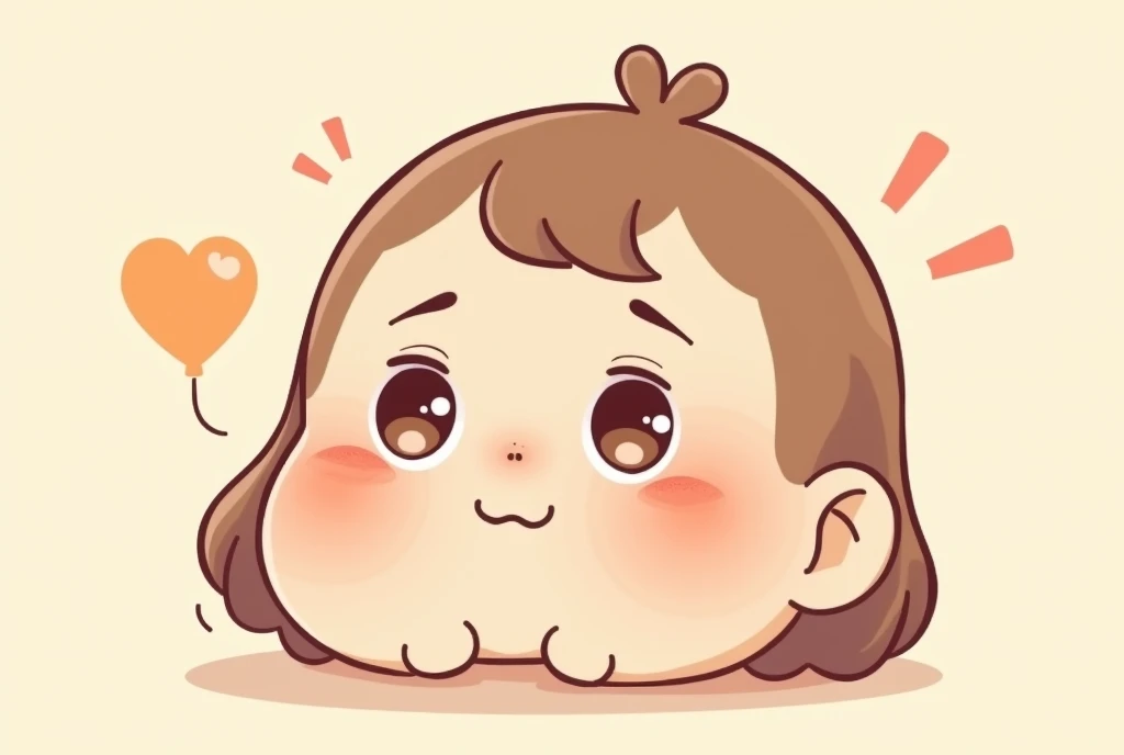 a with a confused face, cartoon, cute cartoon, cute cartoon style, motherly love, cute illustration, clean anime art, simple background