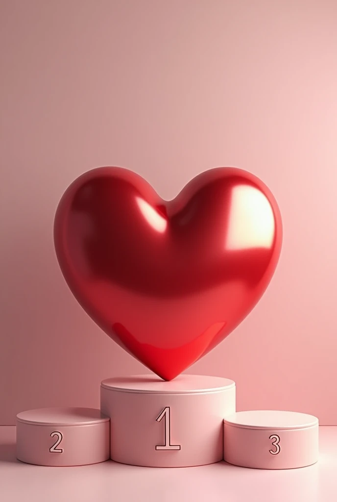 Heart with a podium(Inside the heart) first, second and third place