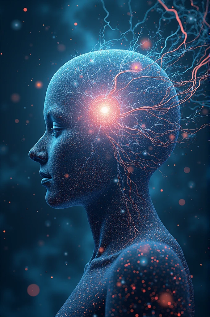 Use imagery of neural pathways overlaid with digital circuits, glowing data streams, or abstract representations of machine learning algorithms