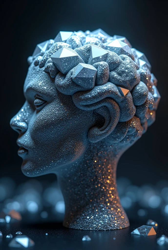A diamond-coated brain to symbolize a strong mind and attract money