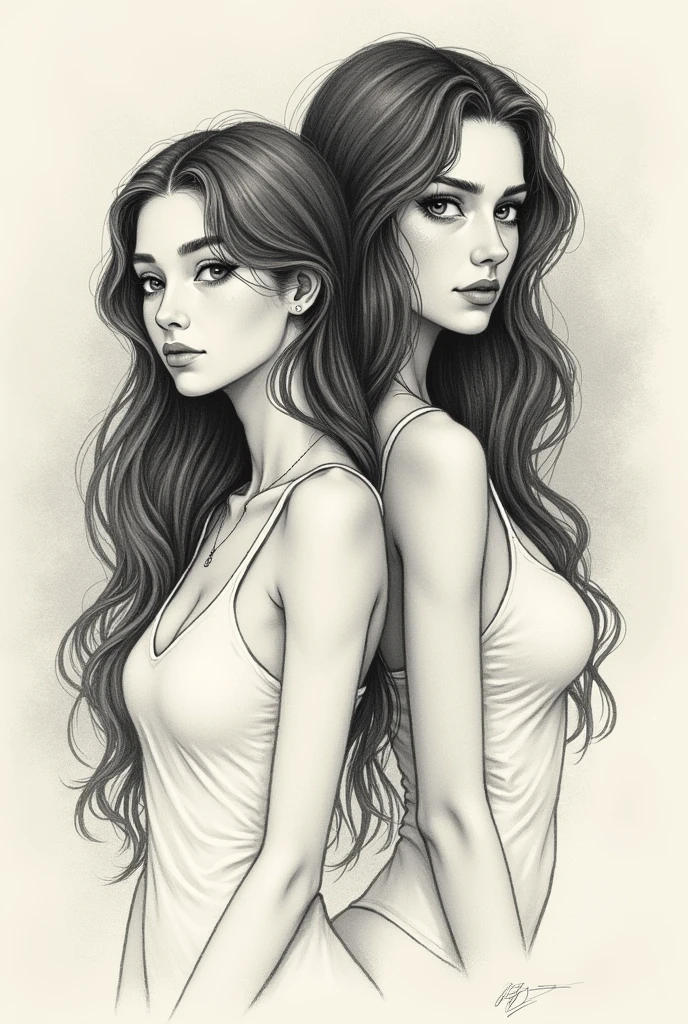 Sketch two girls one pisces girl and one scorpio girl appearances