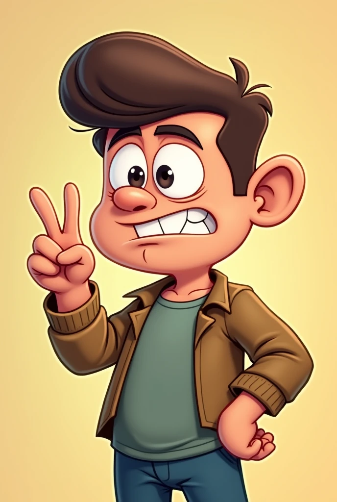 A cartoonist AI image of a male person who is say no