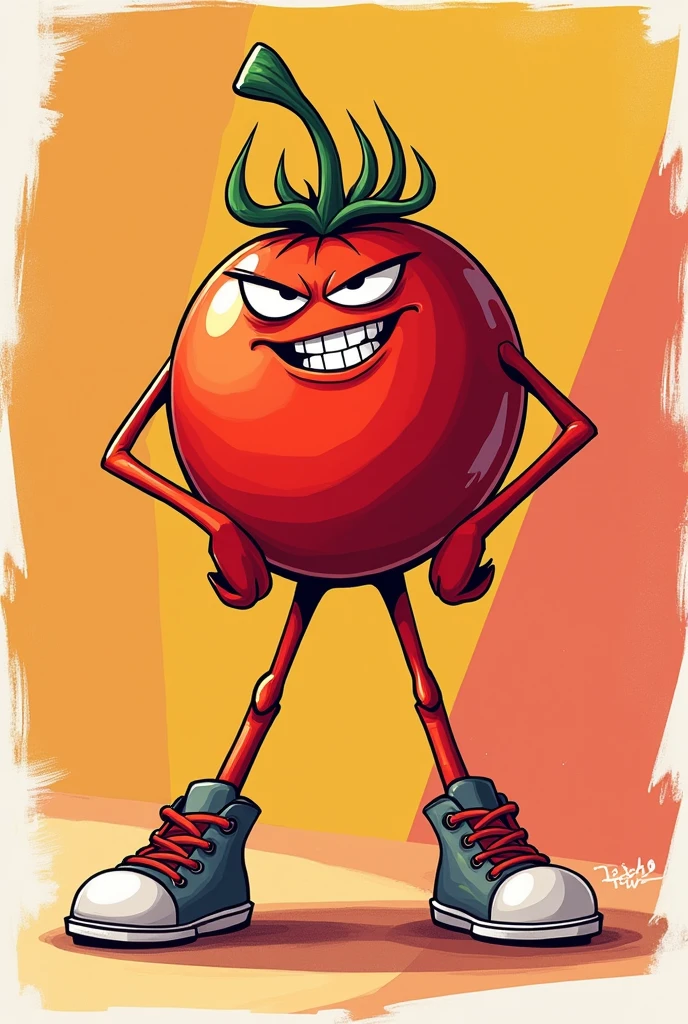 A tomato tik tok
While posing stylishly with both hands on hips
