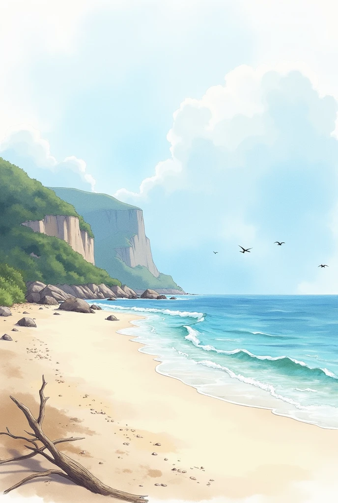 You could make a watercolor drawing of the beach