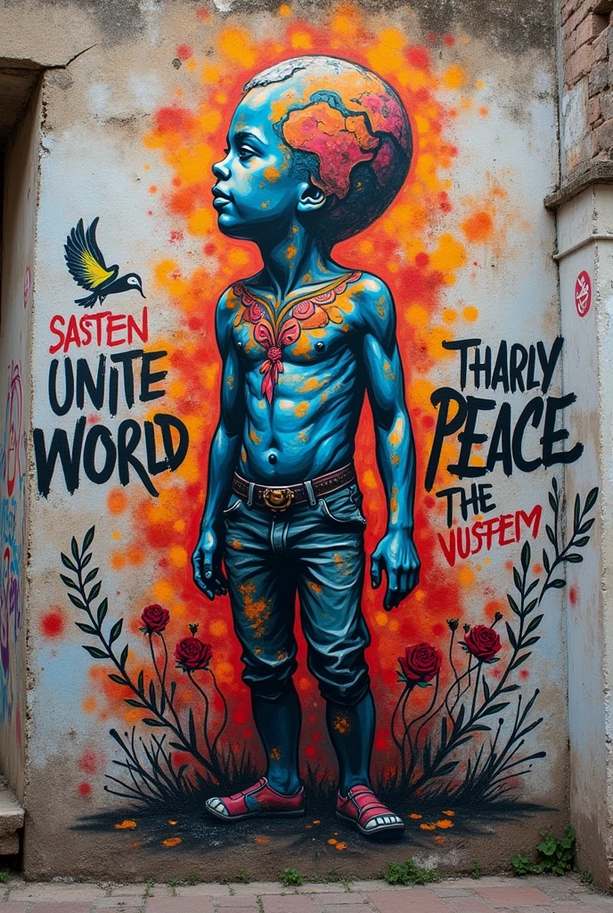 Create a graffiti for world peace