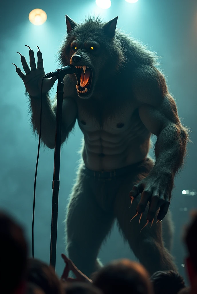 werewolf, singer, on stage live.