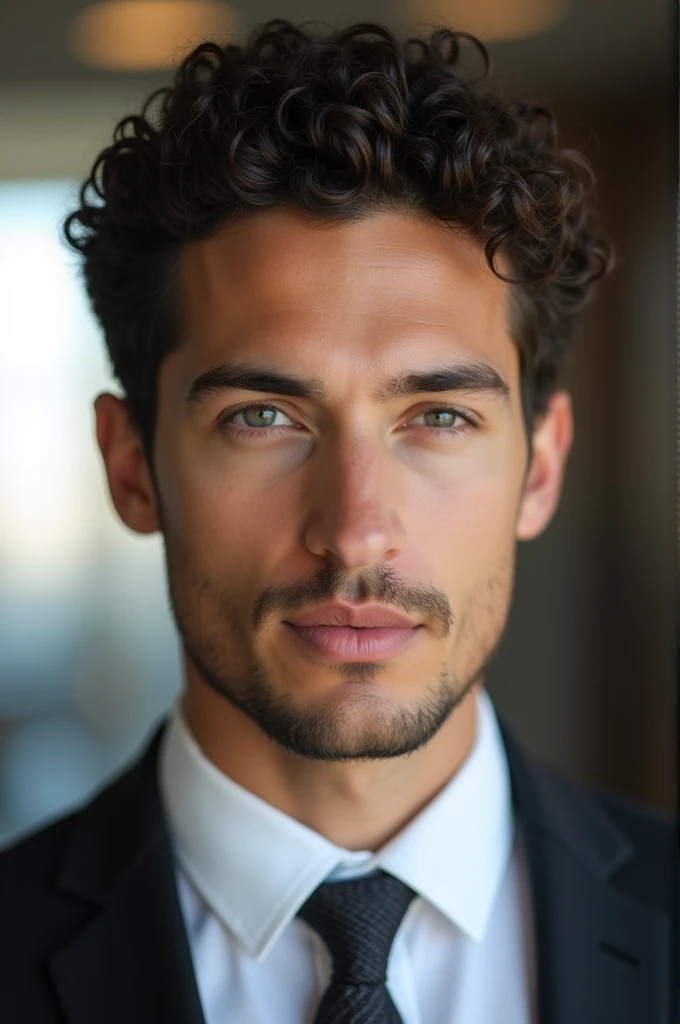 formal short hairstyle for men for curly thin hairs