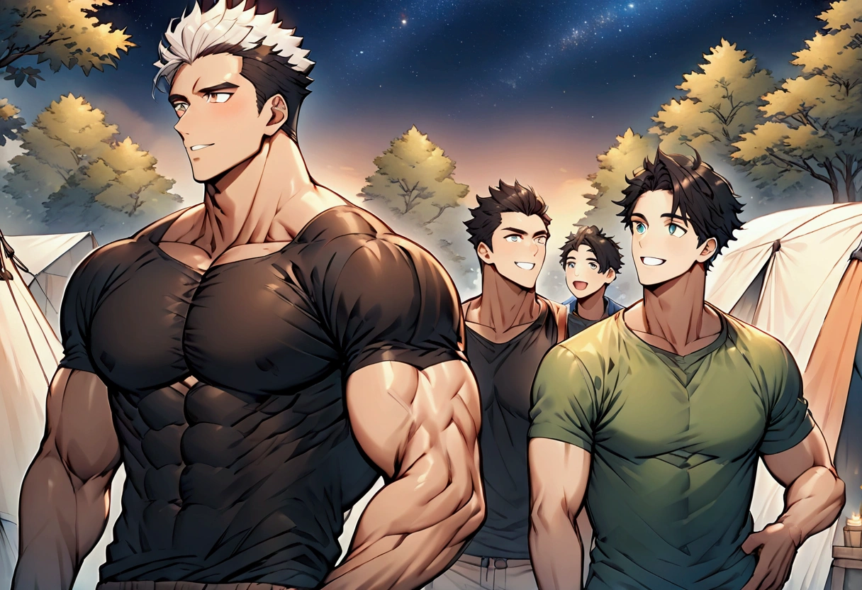 masterpiece, top quality, two age boys, gay lover, 2boy is body size comparison, huge heavy pectoral muscles over opponent, covering with huge body, {{looking down at viewer}}, muscular male, big pectoral muscles, big nipples, male, abs, grinning, NSFW, sexually suggestive, anime muscles, bulging, big pectoral muscles, bara chest, squeezing nipples, sweating, blushing, {{detailed face}}, {{high quality}}, {{detailed eyes}}, gay couple, 2 boys are close, show off the difference in body size, crush with chest muscles,
