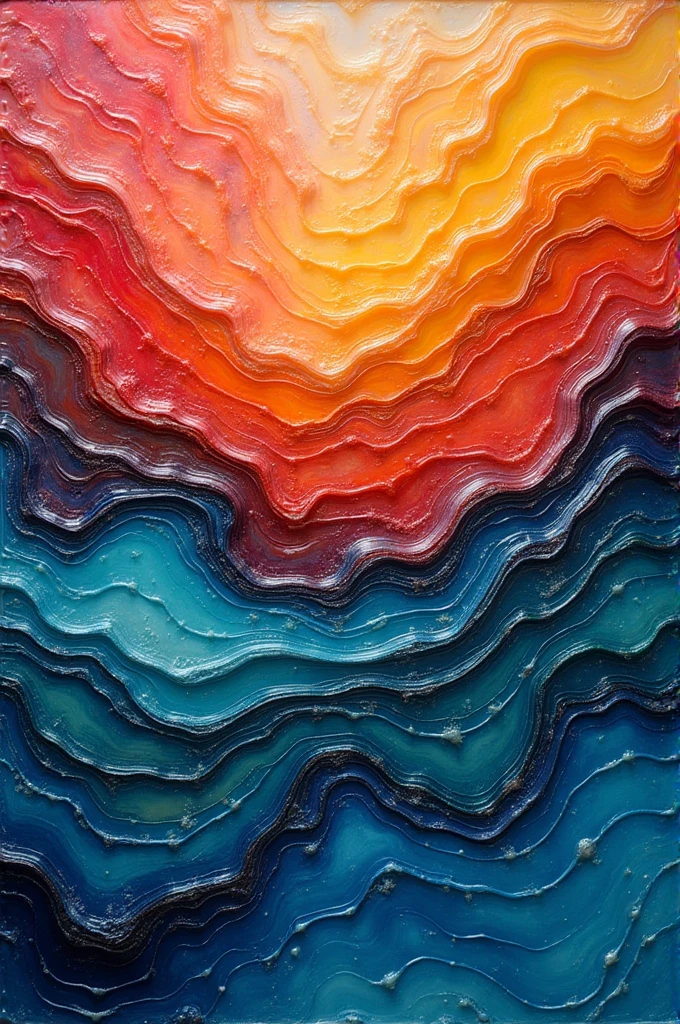 A panel made of epoxy resin mixed with beautiful harmonious colors. 
