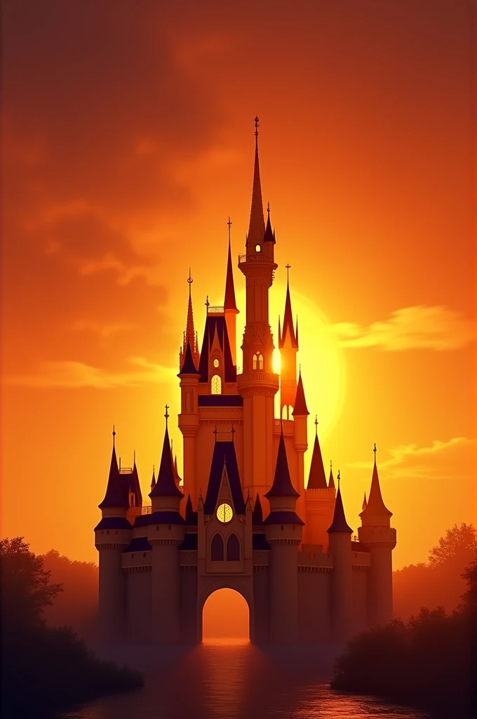 Golden Disney Castle Silhouette
