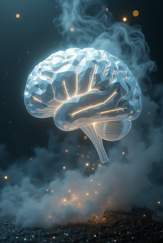A brain made of diamond to symbolize a strong mind and attract money
