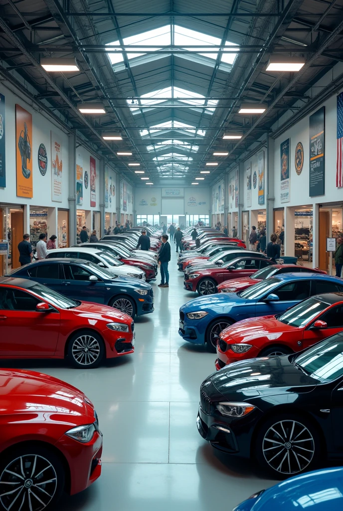 a vehicle buying and selling store with cars inside