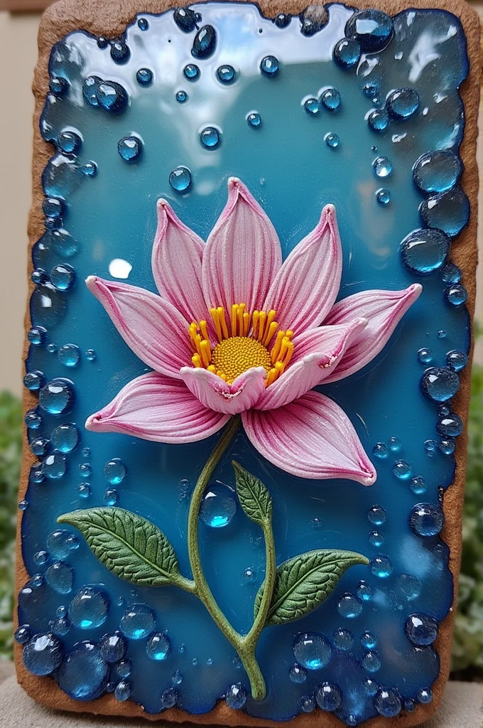 Epoxy resin plaque with crystal